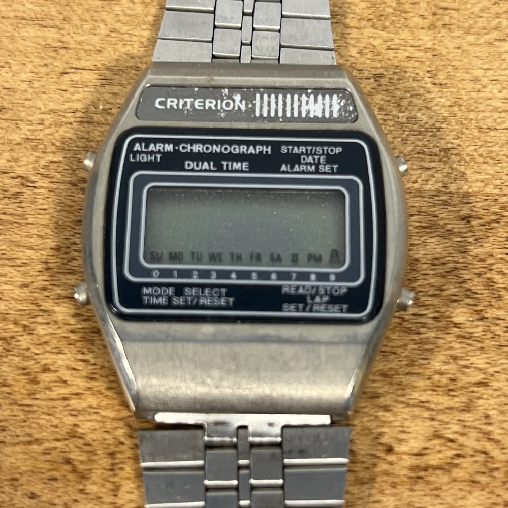 Vintage Retro Men's Watch Criterion Digital Alarm-Chronograph Rare UNTESTED - Picture 4 of 10